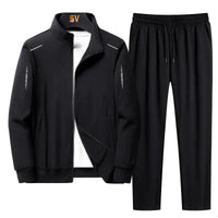 Schwarzes Herren-Trainingsanzug-Set, Sweatshirt und Jogginghose, Streetwear, Sportbekleidung.