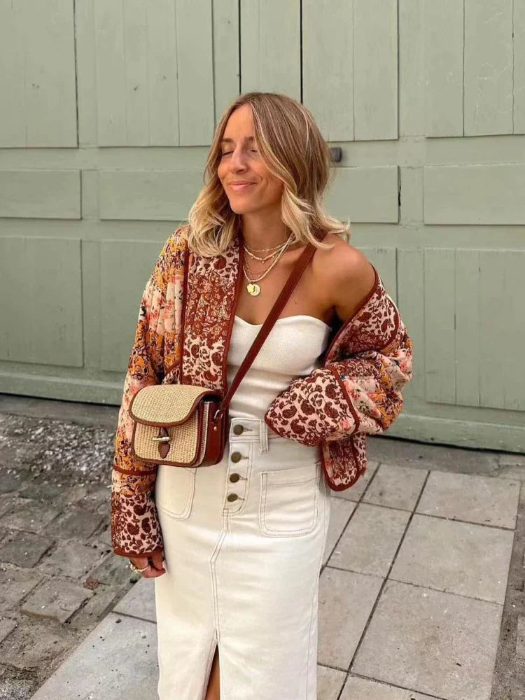 Wendbare Patchwork-Jacke für Damen – Liora