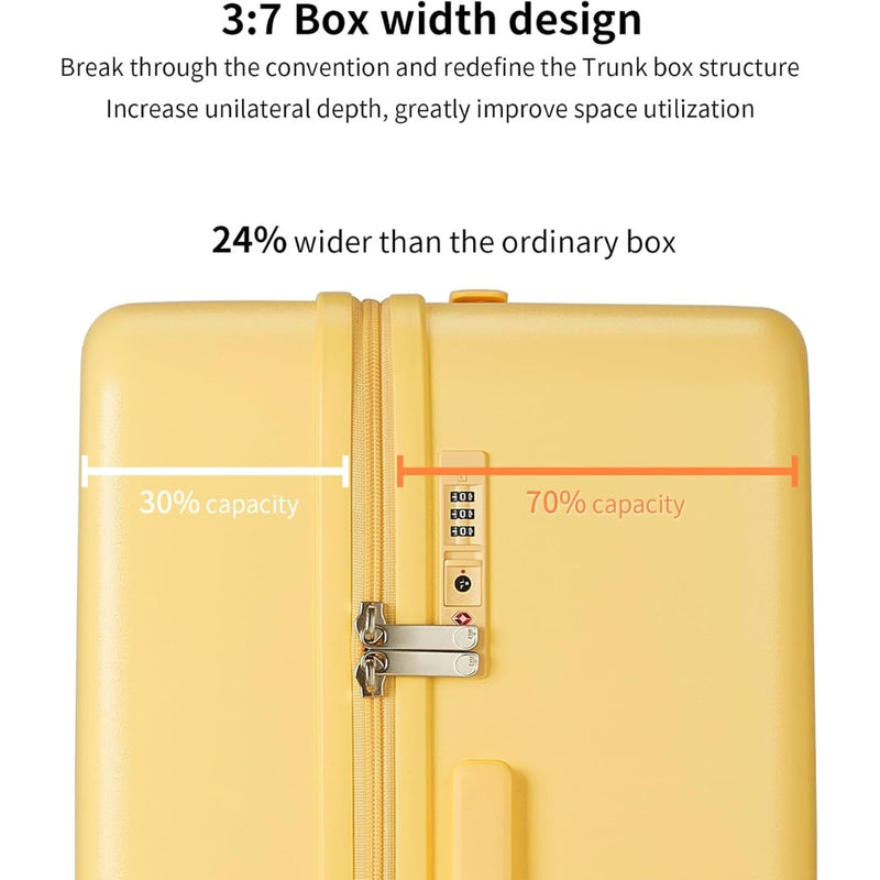 Flughafen-zugelassenes 55 cm Handgepäck mit 3:7-Aufteilung und dreiteiliger PC-Hartschale