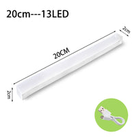 LED-Lichtleiste 20cm, 13 LEDs, USB-betrieben, weiß, energiesparend, für Schrankbeleuchtung.