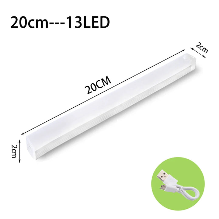 LED-Lichtleiste 20cm, 13 LEDs, USB-betrieben, weiß, energiesparend, für Schrankbeleuchtung.