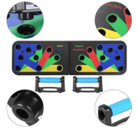 Multifunktionales Push-Up-Board, farbig markiert, klappbar, Fitnessgerät für Oberkörpertraining.