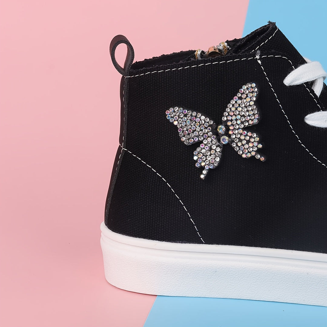 Hohe Canvas-Kindersneaker Lunel | mit Schmetterlingsschleife | Stilvoll & Verspielt