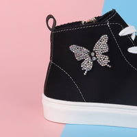 Hohe Canvas-Kindersneaker Lunel | mit Schmetterlingsschleife | Stilvoll & Verspielt