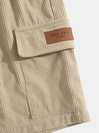 Trendige Beige Corduroy Cargo Sommerhose – Tobias