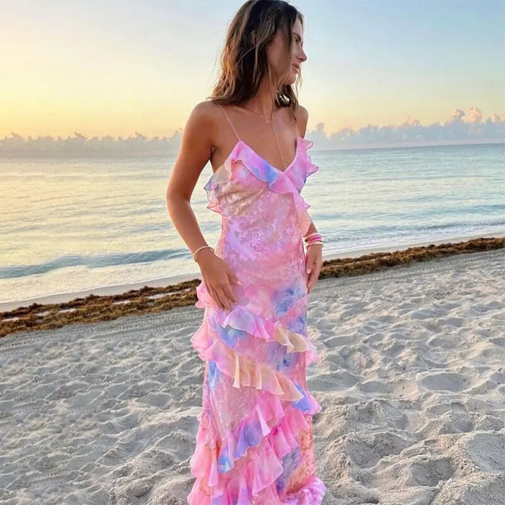 Buntes Sommerkleid mit Verspielten Rüschen – Lucia