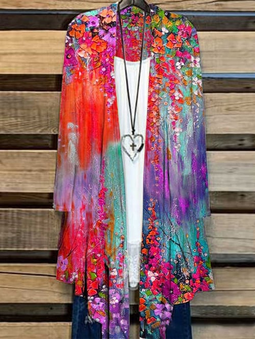 Herbstliche Damenjacke mit Blumenmuster – Liva