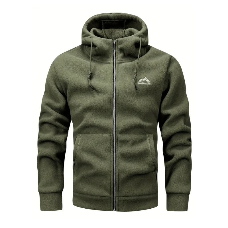 Herren Fleecejacke mit Kapuze & Reißverschluss – Sören