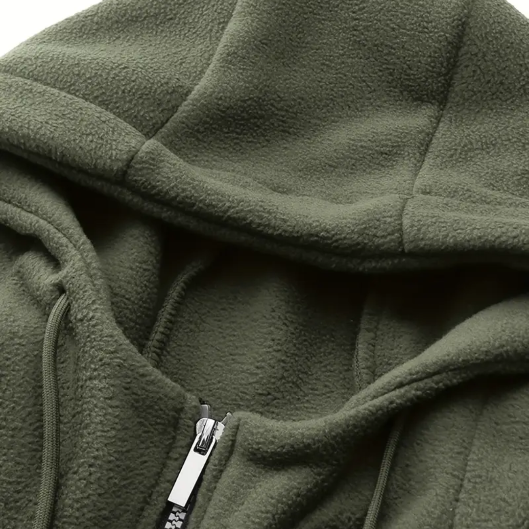 Herren Fleecejacke mit Kapuze & Reißverschluss – Sören