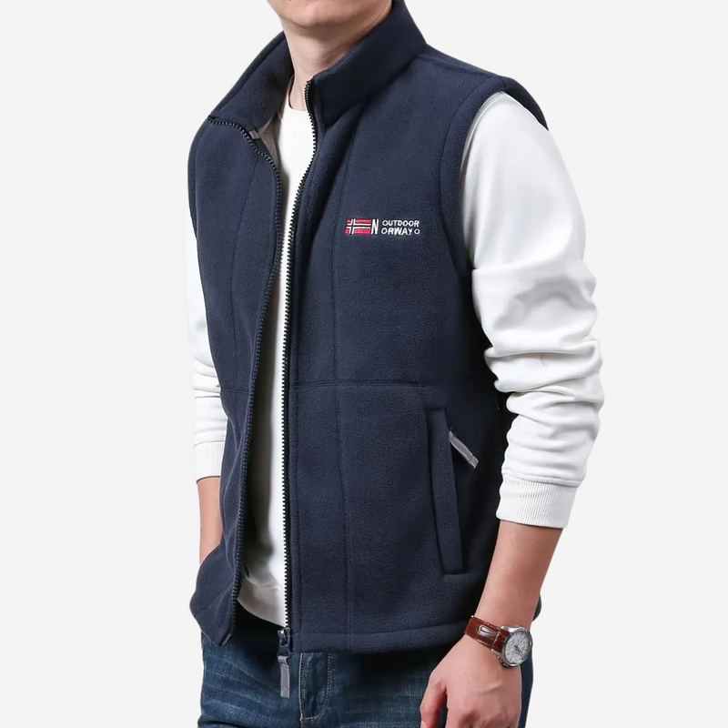 Herren Fleece Outdoor Weste – Gefüttert mit Stehkragen – Kaspar