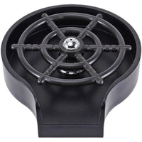 Schwarzer Aschenbecher mit Schiffsrad-Design, rutschfest, hitzebeständig, für Innen- und Außenbereich.