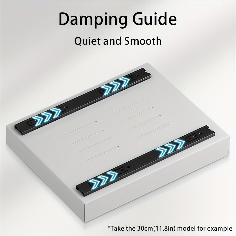 Dämpfungsschiene schwarz, leise, glatt, 30cm, Möbelzubehör, Schubladenführung.