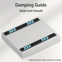 Dämpfungsschiene schwarz, leise, glatt, 30cm, Möbelzubehör, Schubladenführung.