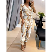 Trendiger Damen Jumpsuit mit Kurzarm & weitem Bein – Alina