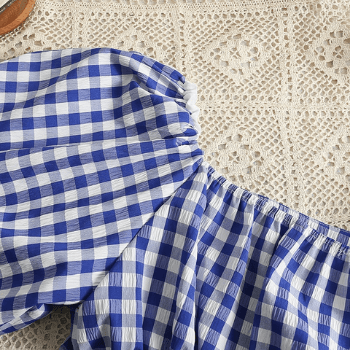 Modisches Damenkleid mit Karree-Ausschnitt & Puffärmeln – Selina