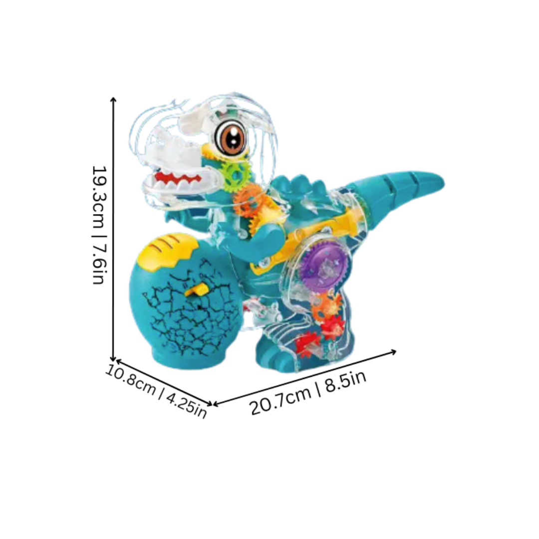 Transparenter Dinosaurier-Bausatz, blau, 19,3 cm, Spielzeug für Kinder, pädagogisches Lernspielzeug.
