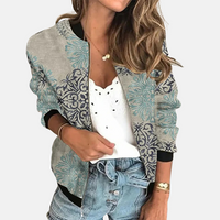 Damen Retro Bomberjacke mit Herbst-Print – Zoë