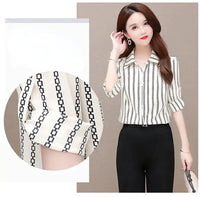 Herbstliche Damen Chiffon Bluse mit Knöpfen & Umschlagkragen – Fenya