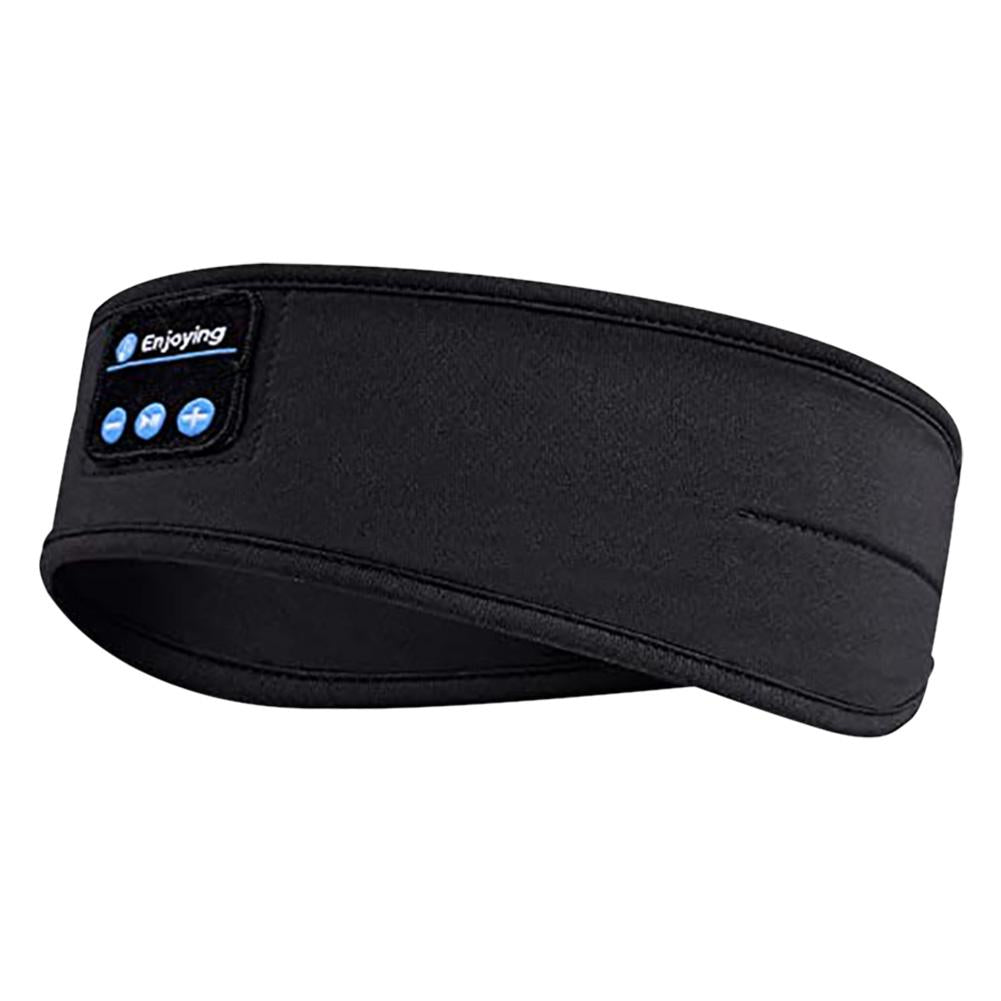 Schwarzes Bluetooth-Stirnband, kabellose Kopfhörer, Sport-Headset, Musik, Freisprechen.