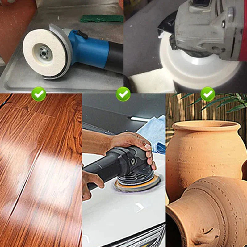 Set von 3 Polierscheiben aus Wolle – Polistra