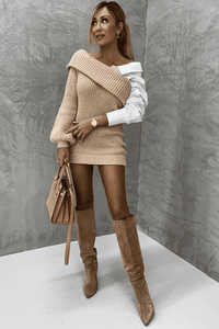 Strickkleid mit angenähtem Hemd – Elodie