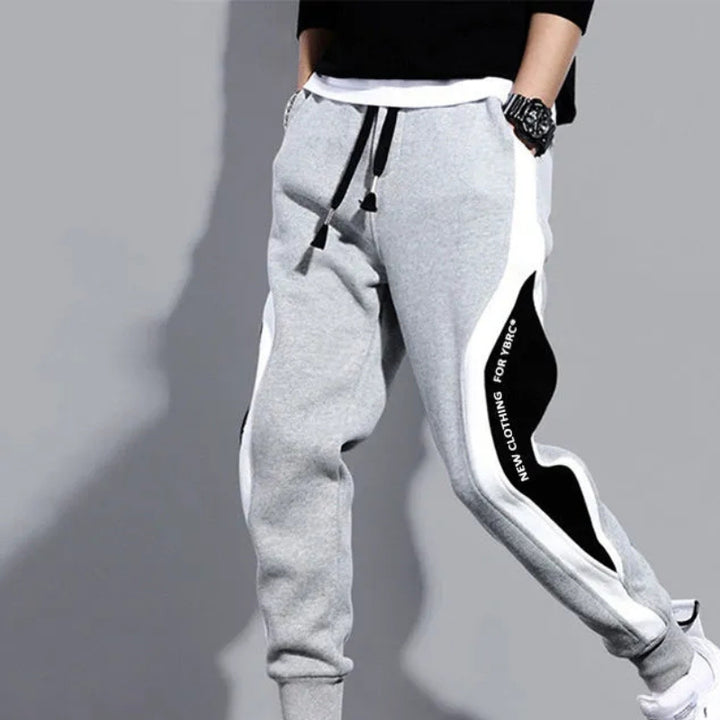 Herbstliche Herren Patchwork-Joggers mit Kordelzug – Rafael