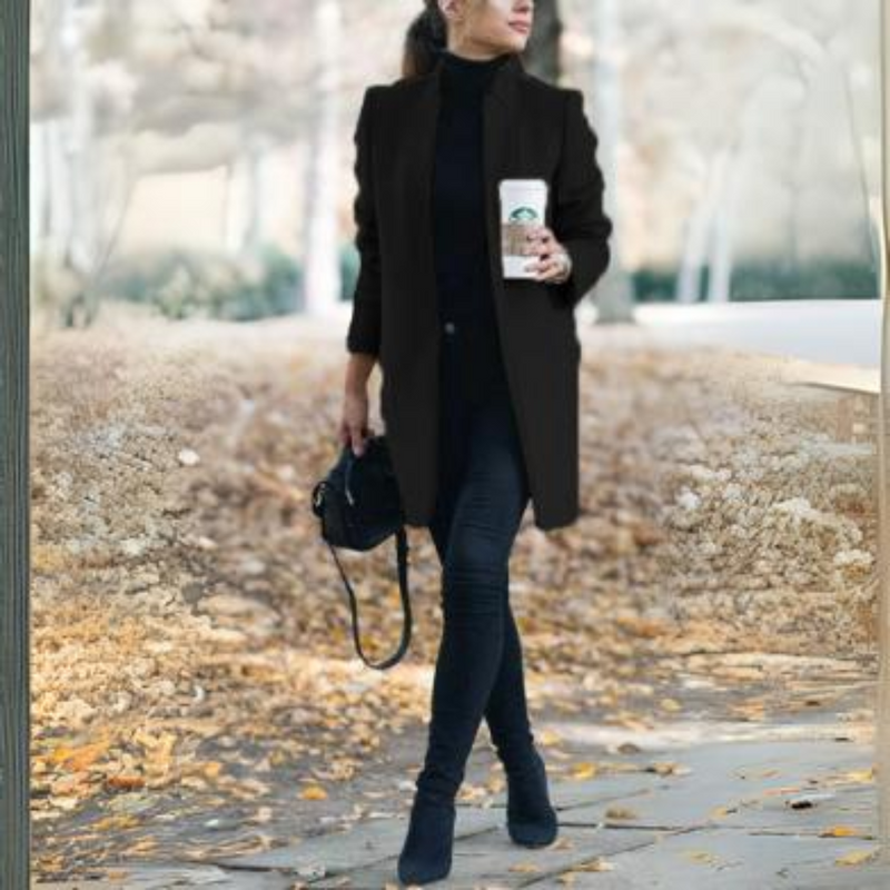 Damen Stehkragen Wintermantel mit zeitlosem Design – Reginel