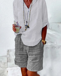 Gestreifte Sommer-Shorts für Damen – Léonie