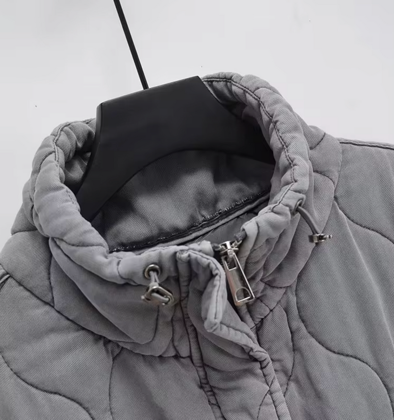 Graue Ärmellose Baumwollweste – Herbstzauber Thalia