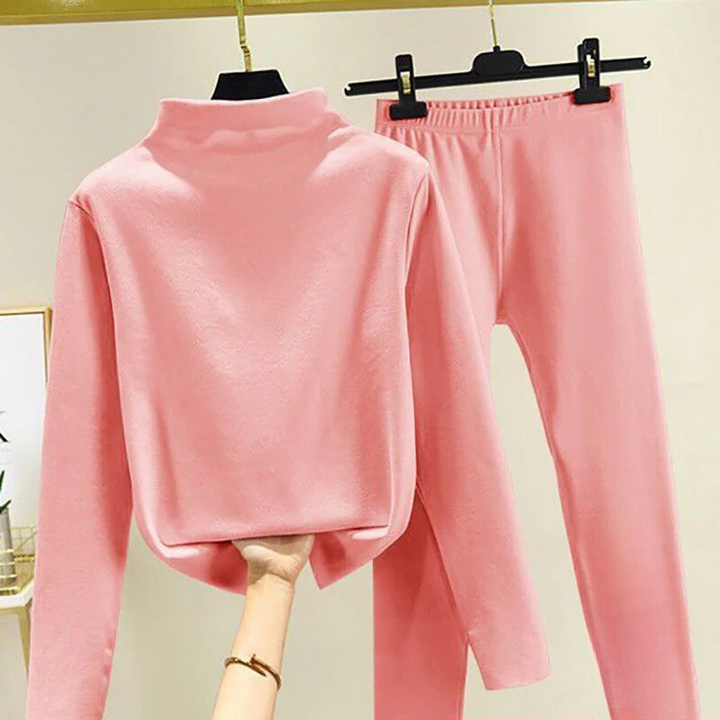 Zweiteilige Damen Winter Set mit Fleecepullover und Hose – Eva