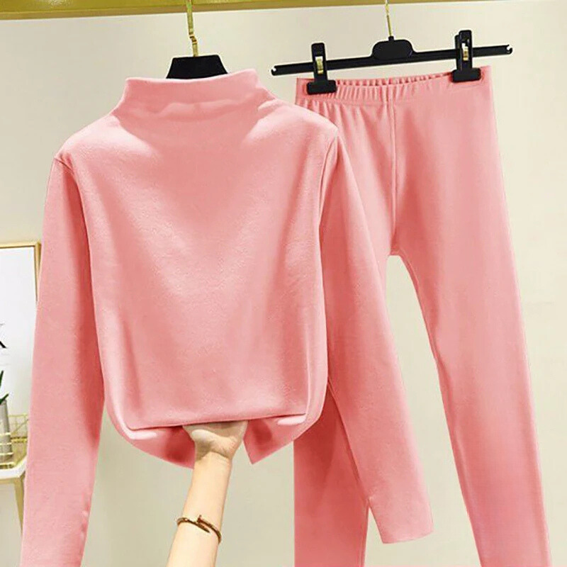 Zweiteilige Damen Winter Set mit Fleecepullover und Hose – Eva