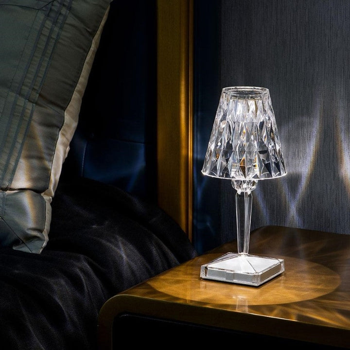 Kristall-Tischlampe mit Touch-Bedienung - LumeCrystal