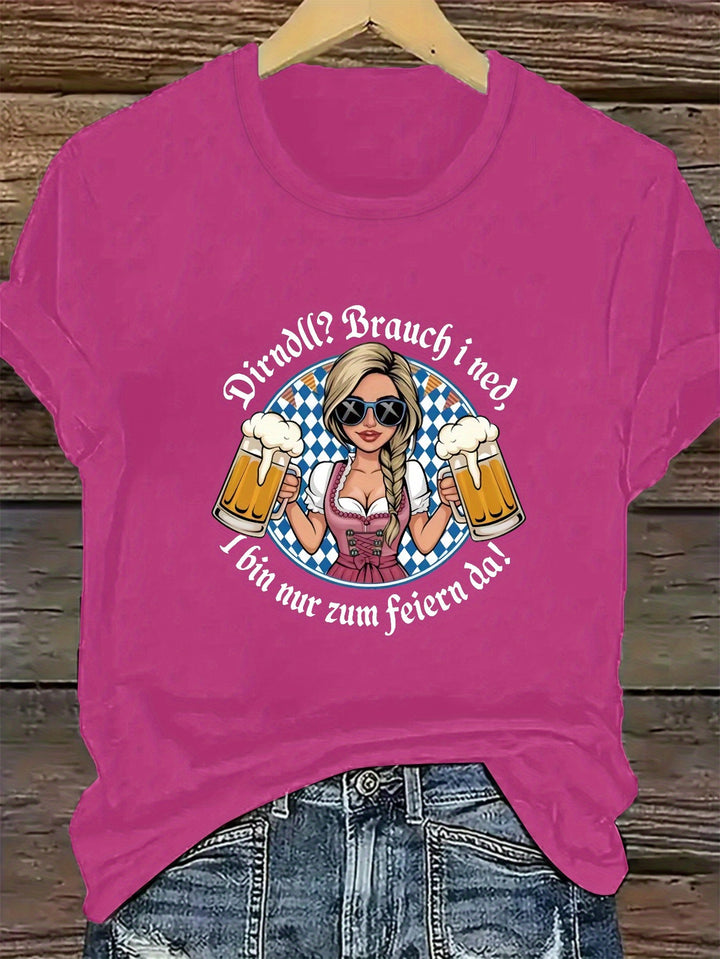 Damen Plus Size Kurzarm T-Shirt – Liesl Oktoberfest 2025