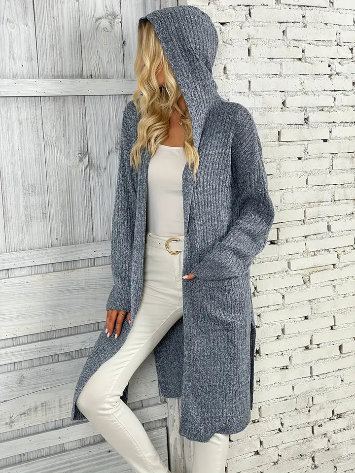 Langes Damen Strickcardigan für Herbst & Winter – Elara