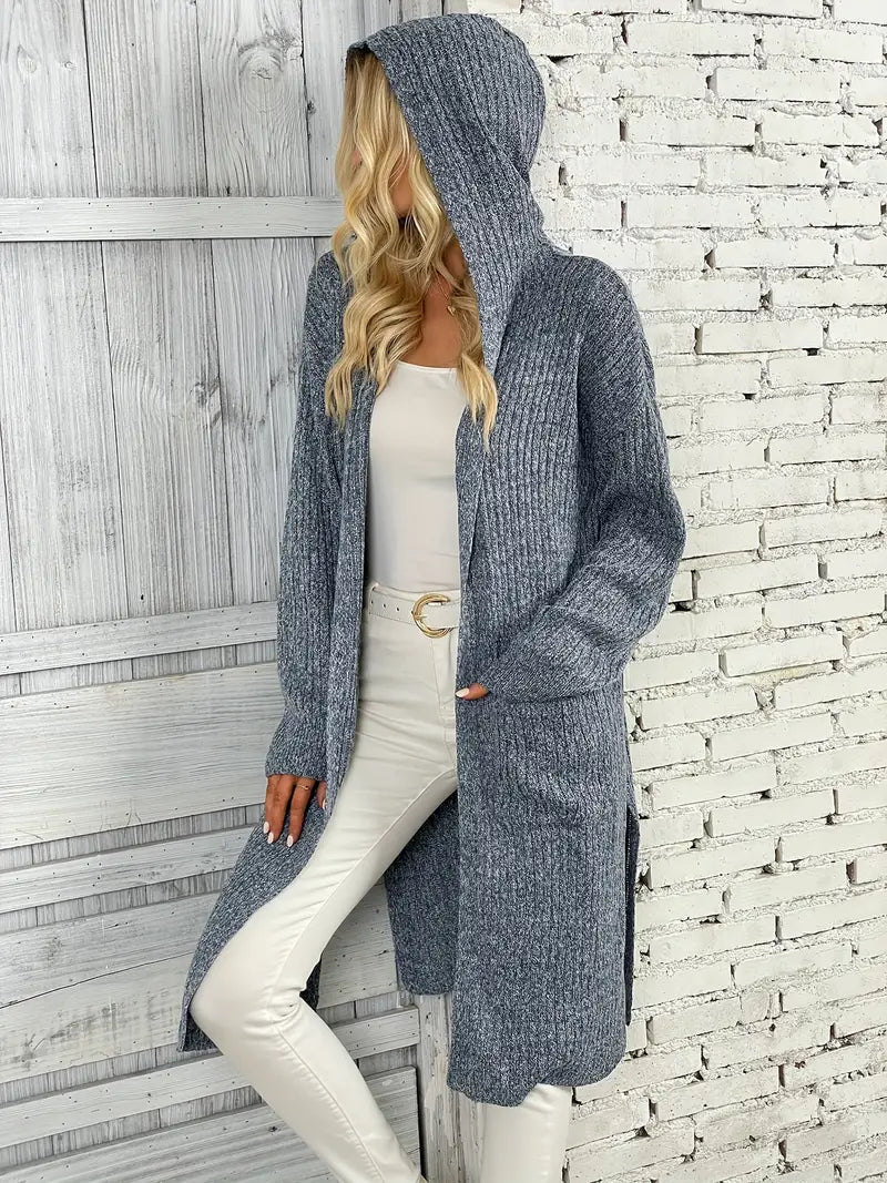 Langes Damen Strickcardigan für Herbst & Winter – Elara