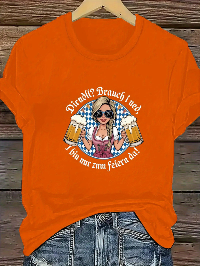 Damen Plus Size Kurzarm T-Shirt – Liesl Oktoberfest 2025