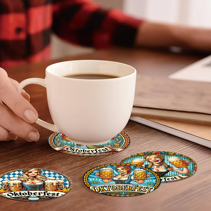 Holzuntersetzer-Set (2×8 Stück) – BierMädchen Oktoberfest 2025