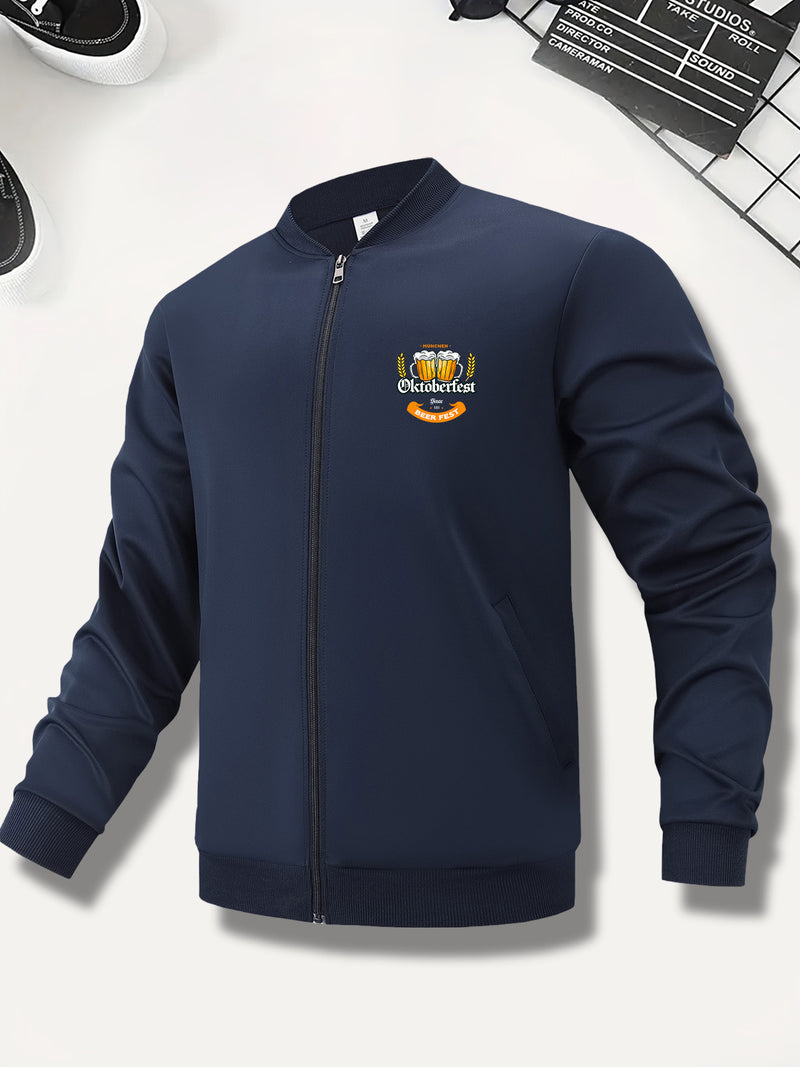Herren Bomberjacke mit Oktoberfest-Bier-Print – Georg Oktoberfest 2025