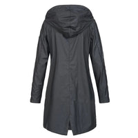 Damen Herbstmantel lang mit hohem Kragen & Knopf-Riegel – Leandra