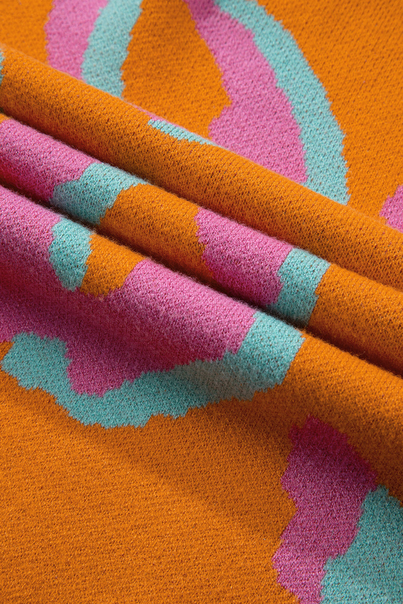 Damenpullover mit Colorblock-Leopardenmuster und Rundhalsausschnitt – Liora