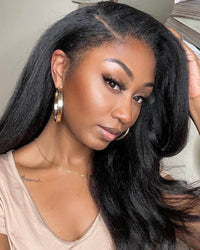 Schwarze HD Lace Perücke mit Lockenrand – Imani Herbstzauber Edition