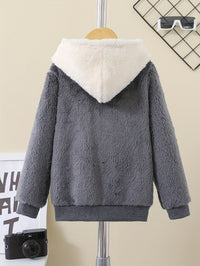 Bleib warm mit Stil – Zafie Winter Fleece Kapuzenjacke mit Reißverschluss für Kinder