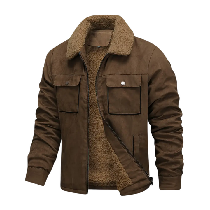 Herren Outdoorjacke gefüttert mit Teddyfleece & Reverskragen – Corvin