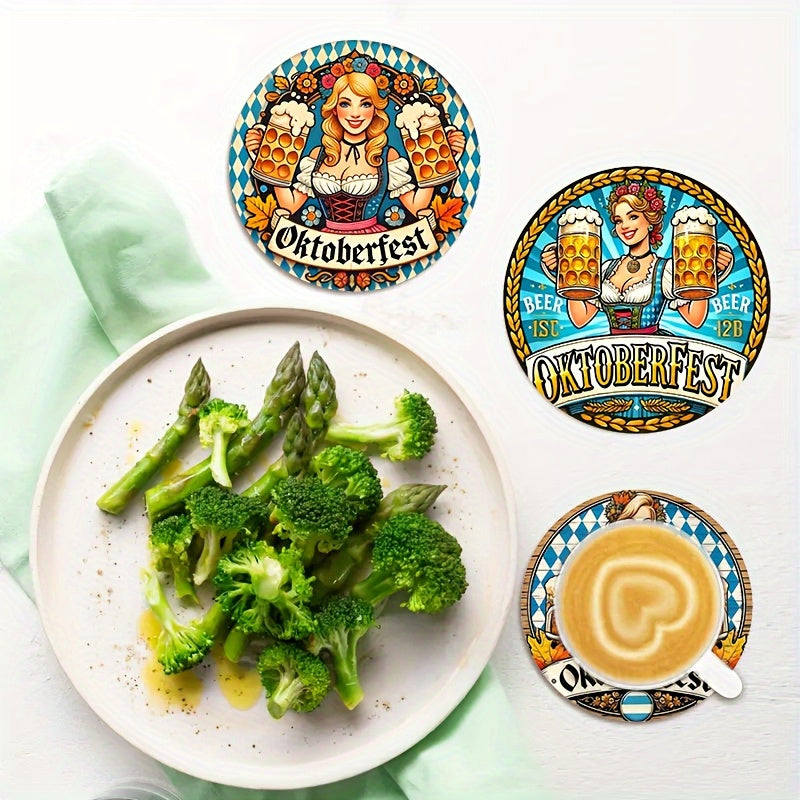 Holzuntersetzer-Set (2×8 Stück) – BierMädchen Oktoberfest 2025