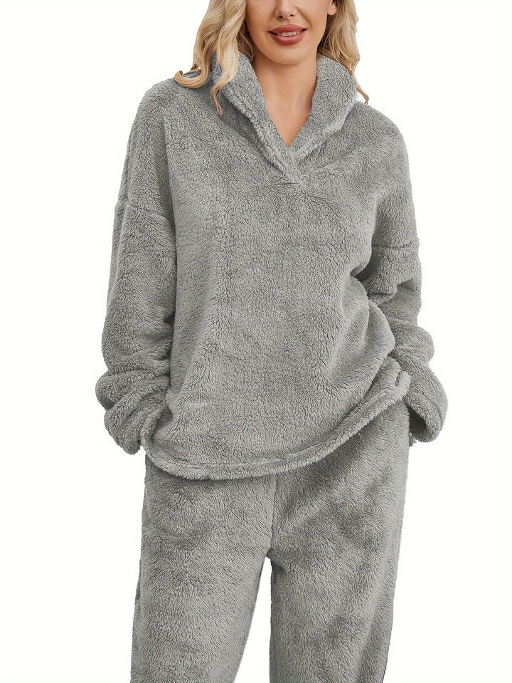Warme Coral Fleece Damen Loungewear Set – Fenna