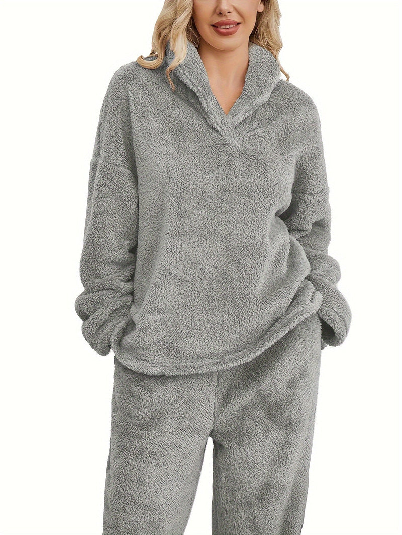 Warme Coral Fleece Damen Loungewear Set – Fenna