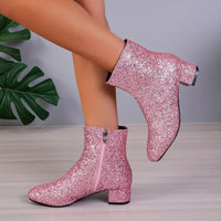Damen Glitter Stiefeletten mit Absatz – Raelene