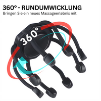 Schwarzer Kopfhaut-Massagegerät, 360-Grad-Rundumwicklung, Entspannung, Stressabbau.
