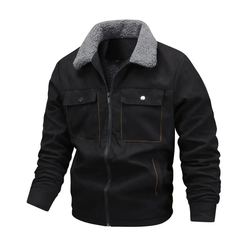 Herren Outdoorjacke gefüttert mit Teddyfleece & Reverskragen – Corvin