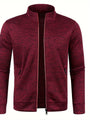 Rote Herren-Sweatjacke, Reißverschluss, Stehkragen, Freizeitmode, Baumwollmischung.